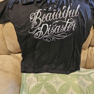Women’s Black 'Beautiful Disaster' Short Sleeve Tee